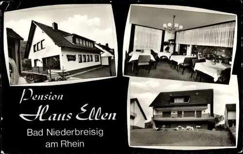 Ak Niederbreisig Bad Breisig am Rhein, Pension Haus Ellen, Außenansicht, Speisesaal, Garten