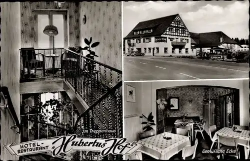 Ak Mühlhofe Valbert Meinerzhagen im Sauerland, Hotel Hubertus Hof, Treppenhaus, Gemütliche Ecke