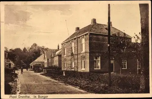 Ak Borger Drenthe Niederlande, Straßenpartie, Häuser