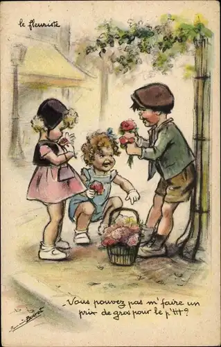 Künstler Ak Bouret, Germaine, Le fleuriste