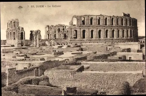 Ak El Djem Tunesien, Amphitheater, le Colisee