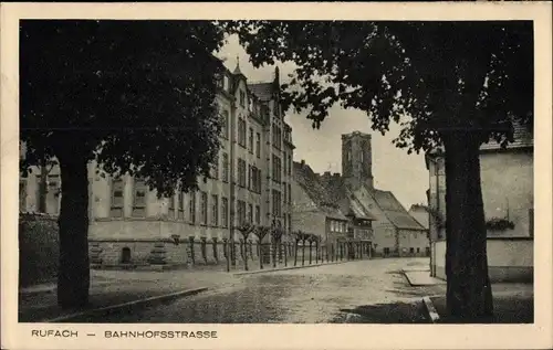 Ak Rouffach Rufach Elsass Haut Rhin, Bahnhofsstraße