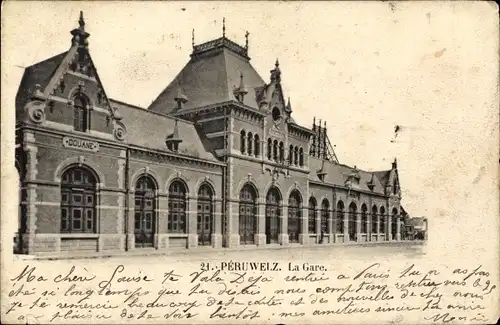 Ak Péruwelz Wallonien Hennegau, La Gare