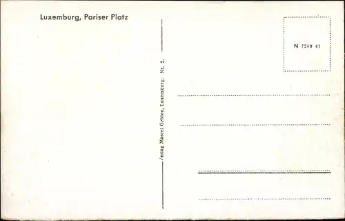 Ak Luxemburg Luxembourg, Pariser Platz, Straßenbahn