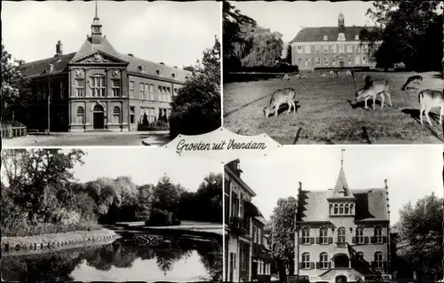 Ak Veendam Groningen Niederlande, Schloss, Rathaus