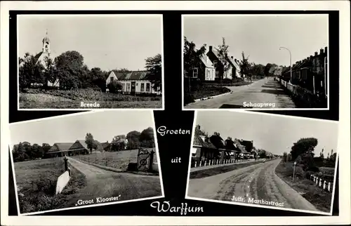 Ak Warffum Groningen Niederlande, Breede, Schaapweg, Groot Klooster, Juffr. Marthastraat