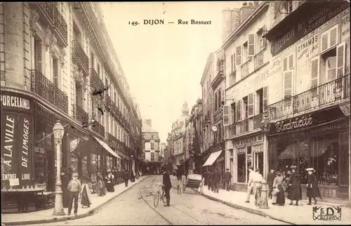 Ak Dijon Côte d'Or, Rue Bossuet, Geschäfte