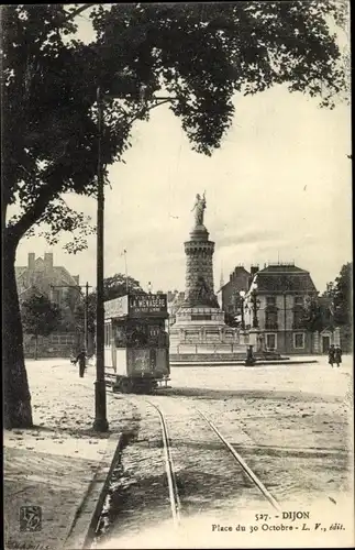 Ak Dijon Côte d'Or, Place du 30 Octobre, Straßenbahn