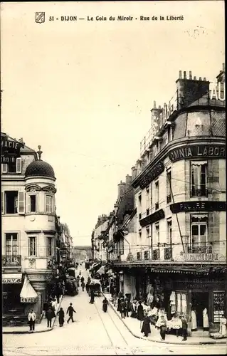 Ak Dijon Côte d'Or, Coin du Miroir, Rue de la Liberte