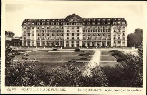 Ak Deauville La Plage Fleurie Calvados, Le Royal-Hotel et les Jardins