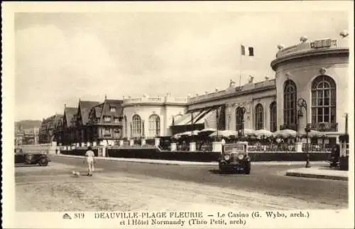 Ak Deauville La Plage Fleurie Calvados, Le Casino et l'Hotel Normandy