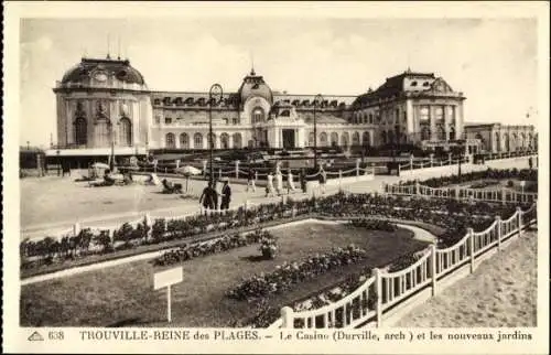 Ak Trouville Reine des Plages Calvados, Le Casino et les nouveaux jardins