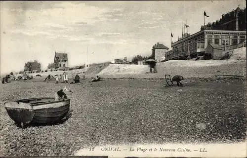 Ak Onival Ault Somme, La Plage et Nouveau Casino