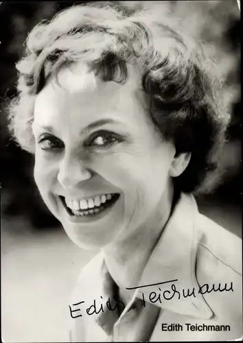 Ak Schauspielerin Edith Teichmann, Portrait, Autogramm
