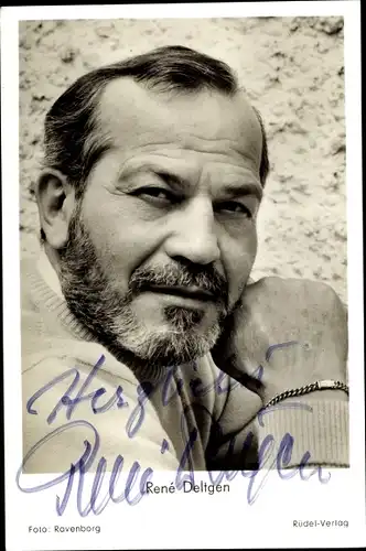 Ak Schauspieler Rene Deltgen, Portrait, Autogramm