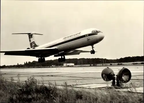 Ak Deutsches Passagierflugzeug, Iljuschin IL-62, Turbinenluftstrahlverkehrsflugzeug, Interflug