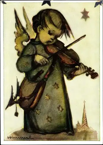 Künstler Ak Hummel, Berta, Frohe Weihnachten, Nr. 4778, Engel mit Geige