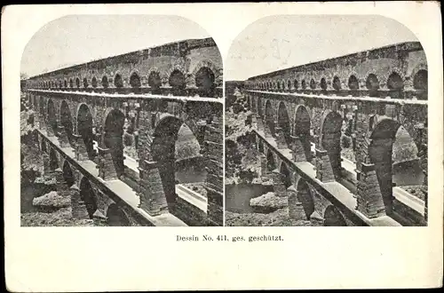 Stereo Ak Vers Pont du Gard, Aquädukt Pont du Gard