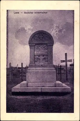 Ak Lens Pas de Calais, Deutscher Militärfriedhof