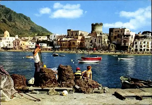 Ak Forio Ischia Campania Italien, Teilansicht, Strand, Turm