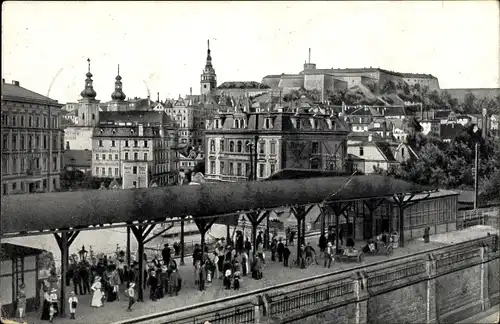 Ak Kłodzko Glatz Schlesien, Stadtbahnhof, Festung, Dworzec