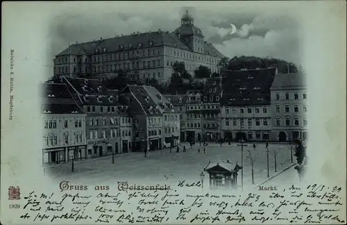 Mondschein Ak Weißenfels an der Saale, Markt