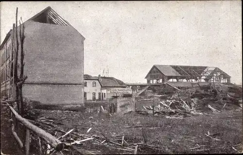 Ak Chemnitz in Sachsen, Zerstörte Gebäude, Sturmkatastrophe 1916