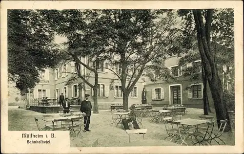 Ak Müllheim in Baden Markgräflerland, Bahnhofhotel