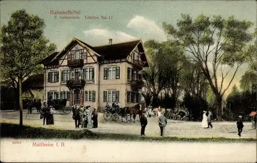 Ak Müllheim in Baden Markgräflerland, Bahnhofhotel