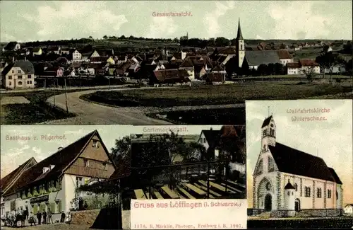 Ak Löffingen im Schwarzwald, Wallfahrtskirche Witterschnee, Gasthof Pilgerhof, Gesamtansicht