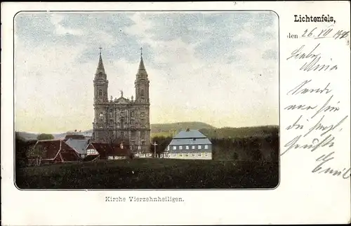 Ak Lichtenfels am Main Oberfranken, Kirche Vierzehnheiligen