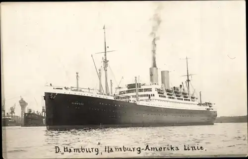 Foto Ak Dampfer Hamburg, HAPAG, 1926