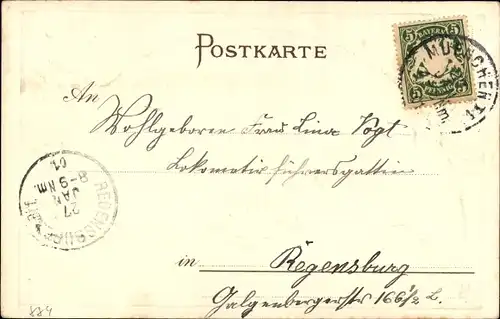 Präge Passepartout Ak München in Bayern, Marienplatz, Wappen, Fächer