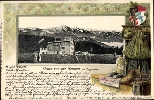 Passepartout Ak Tegernsee in Oberbayern, Berg Neureuth, Neureuth Haus
