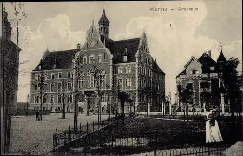 Ak Wanne Herne im Ruhrgebiet, Amtshaus