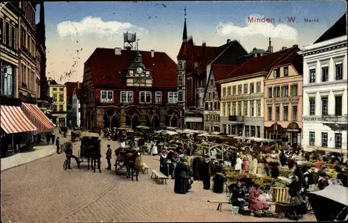 Ak Minden in Westfalen, Markt