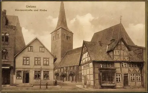 Ak Uelzen in Niedersachsen, Veersserstraße, Kirche