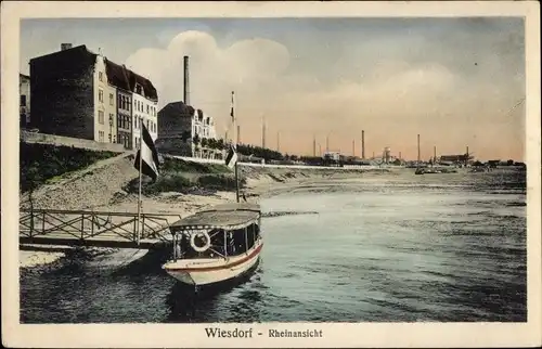 Ak Wiesdorf Leverkusen am Rhein, Rheinansicht