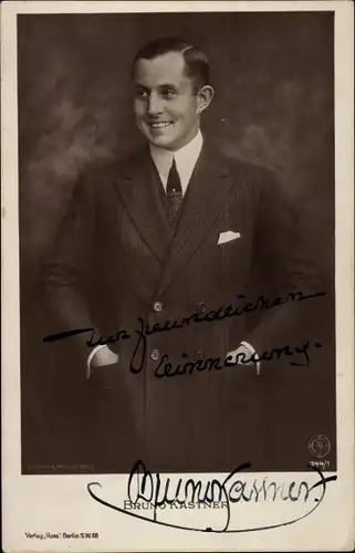 Ak Schauspieler Bruno Kastner, Portrait, Autogramm