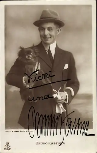 Ak Schauspieler Bruno Kastner, Portrait, Pekingese