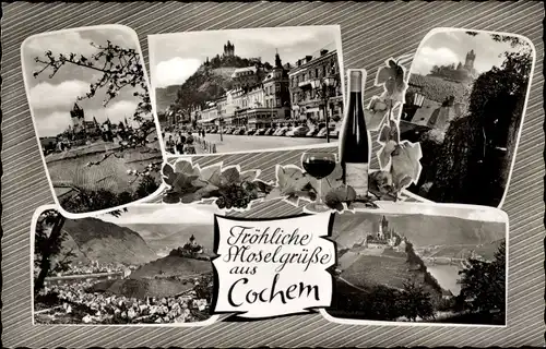 Ak Cochem an der Mosel, Panorama, Burg, Straßenpartie