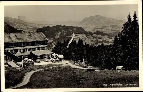 Ak Oberstdorf im Oberallgäu,  Alpenhotel Schönblick, Panorama