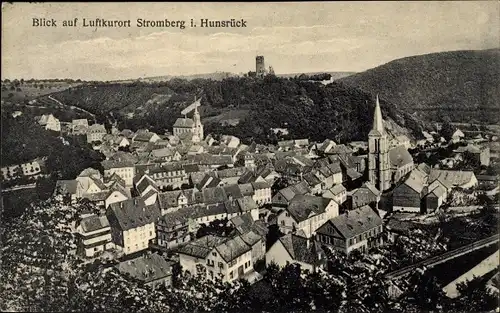 Ak Stromberg im Hunsrück, Panorama, Kirche