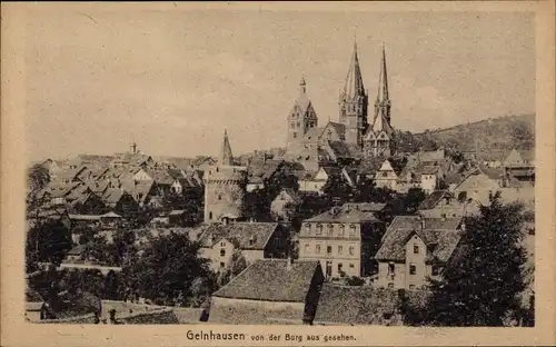 Ak Gelnhausen in Hessen, Panorama von der Burg aus gesehen