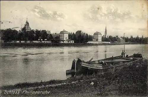 Ak Hanau am Main, Schloss Philipsruhe, Mainufer