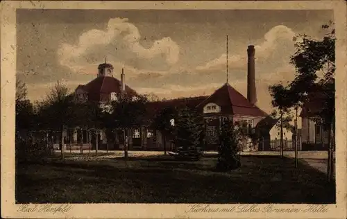 Ak Bad Hersfeld Hessen, Kurhaus mit Lullus Brunnen-Halle