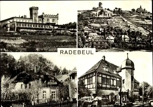 Ak Radebeul in Sachsen, Friedensburg, Spitzhaus, Meierei, Hoflößnitz