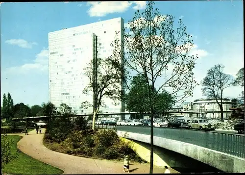 Ak Düsseldorf am Rhein, Blick zur neuen Hochstraße, Autos