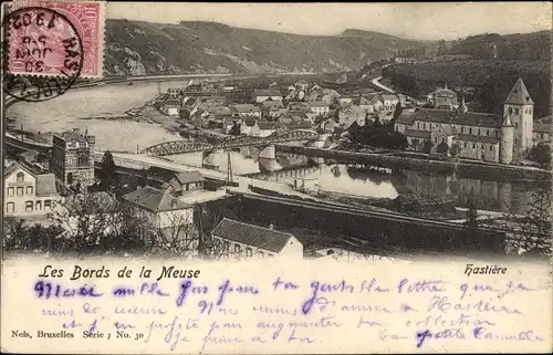 Ak Hastière Wallonien Namur, Les Bords de la Meuse, Panorama