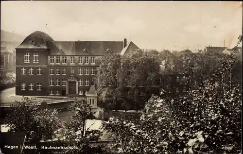 Ak Hagen in Westfalen, Kaufmannsschule, Außenansicht